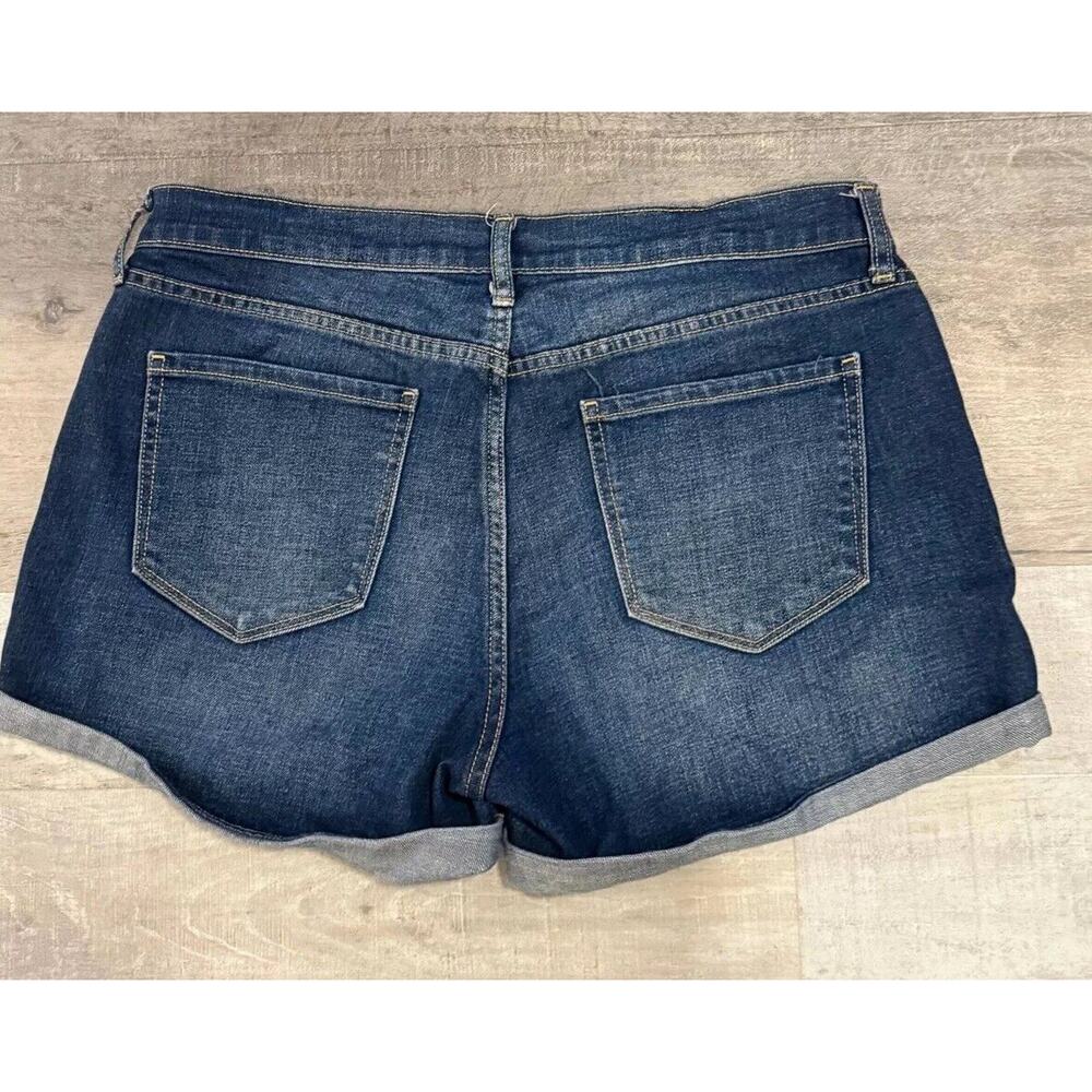 Old Navy The Boyfriend Shorts Womens 8 Blue Denim Dark Wash Faded Cuffed Comfort - Picture 7 of 9